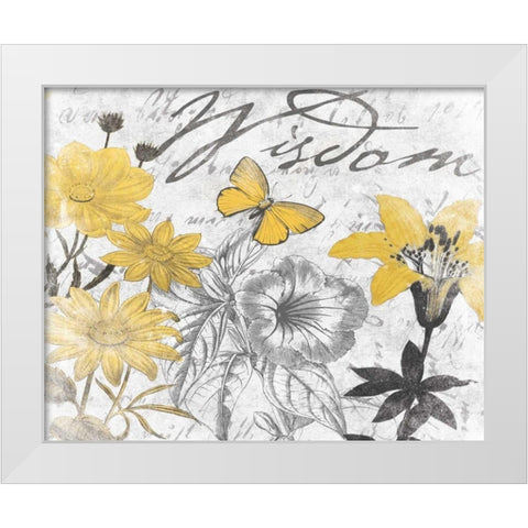 Wisdom Floral B White Modern Wood Framed Art Print by Grey, Jace