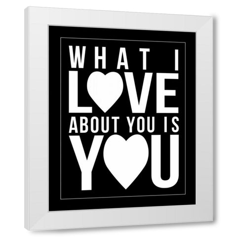 Text A White Modern Wood Framed Art Print by Grey, Jace