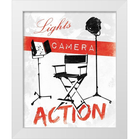 Cinema A White Modern Wood Framed Art Print by Grey, Jace