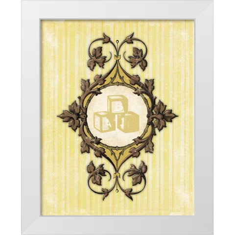 Blocks B White Modern Wood Framed Art Print by Grey, Jace