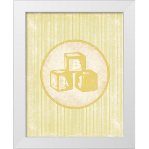 Blocks White Modern Wood Framed Art Print by Grey, Jace