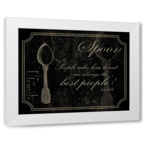 Spoon Quote 2 White Modern Wood Framed Art Print by Grey, Jace