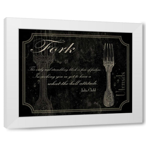 Fork Quote 2 White Modern Wood Framed Art Print by Grey, Jace