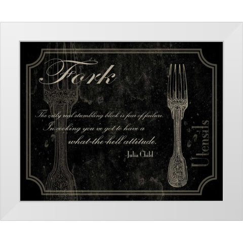 Fork Quote 2 White Modern Wood Framed Art Print by Grey, Jace