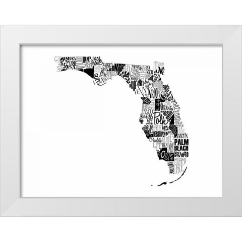 Florida White Modern Wood Framed Art Print by Grey, Jace