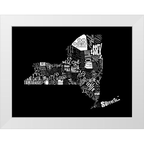 NY 3 White Modern Wood Framed Art Print by Grey, Jace