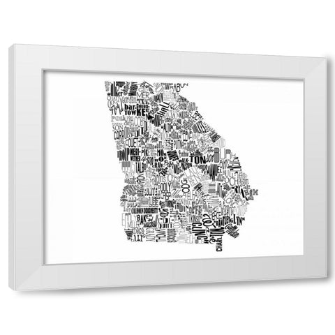 Georgia White Modern Wood Framed Art Print by Grey, Jace