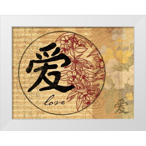 Love White Modern Wood Framed Art Print by Grey, Jace