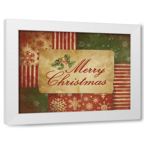 Merry Christmas White Modern Wood Framed Art Print by Grey, Jace