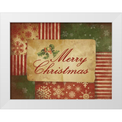 Merry Christmas White Modern Wood Framed Art Print by Grey, Jace