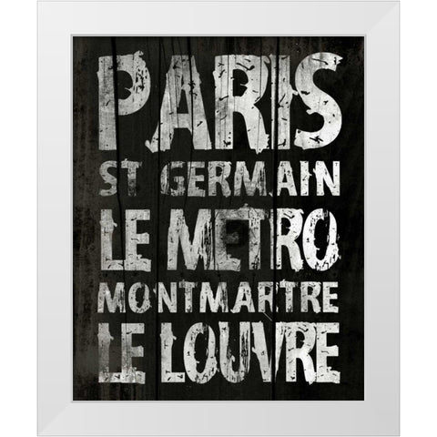 Paris White Modern Wood Framed Art Print by Grey, Jace