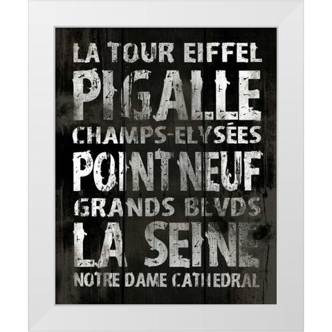 Paris Mate White Modern Wood Framed Art Print by Grey, Jace