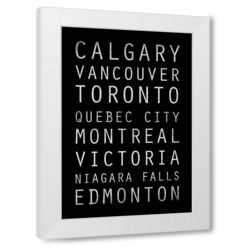 Canada Type White Modern Wood Framed Art Print by Grey, Jace