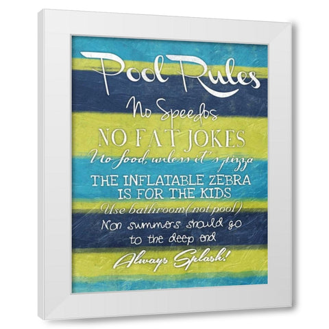Pool Rules White Modern Wood Framed Art Print by Grey, Jace