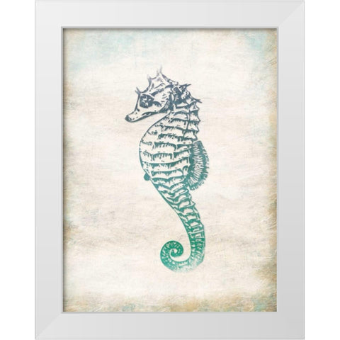 Seahorse White Modern Wood Framed Art Print by Grey, Jace