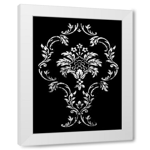 black pattern White Modern Wood Framed Art Print by Grey, Jace