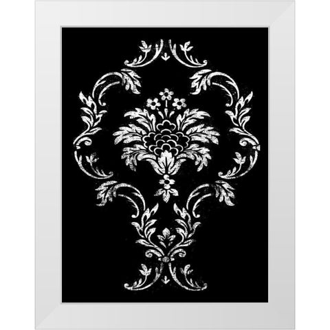 black pattern White Modern Wood Framed Art Print by Grey, Jace