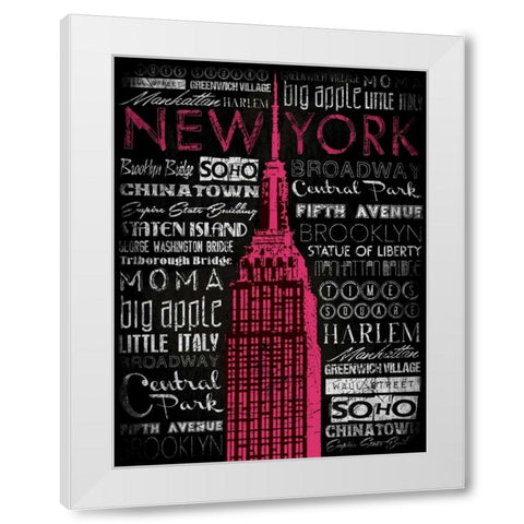 NY Type White Modern Wood Framed Art Print by Grey, Jace