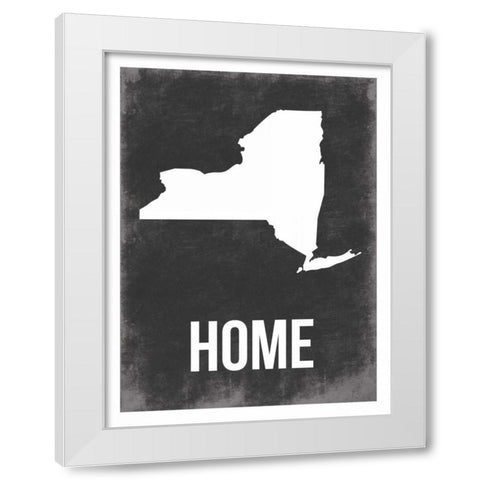 NY Home White Modern Wood Framed Art Print by Grey, Jace