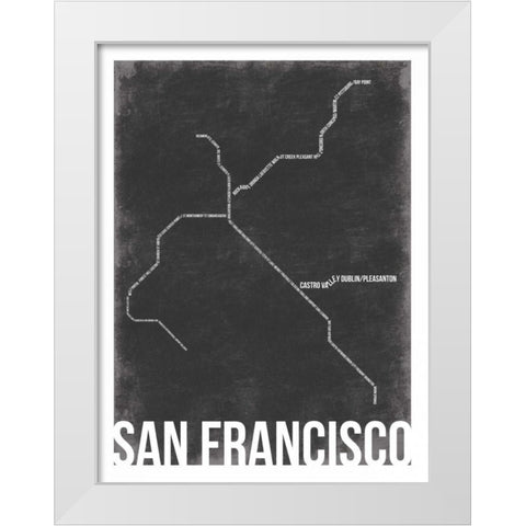 San Fran White Modern Wood Framed Art Print by Grey, Jace