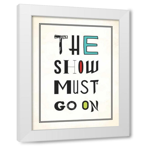 The show White Modern Wood Framed Art Print by Grey, Jace