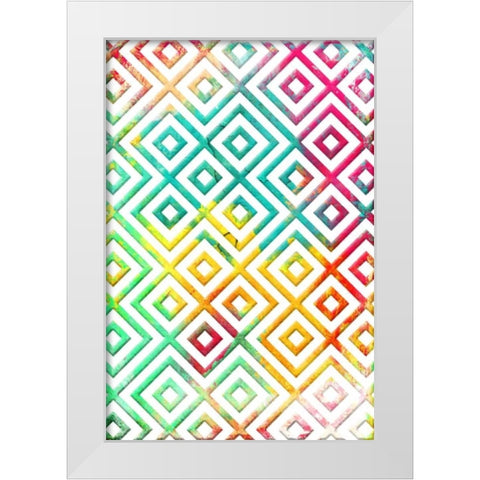 Bright cosmic pattern White Modern Wood Framed Art Print by Grey, Jace