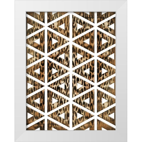 Triangular animals White Modern Wood Framed Art Print by Grey, Jace