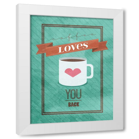 Coffee Loves White Modern Wood Framed Art Print by Grey, Jace