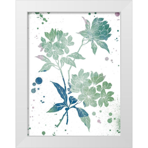 Floral Neutral Splatter White Modern Wood Framed Art Print by Grey, Jace