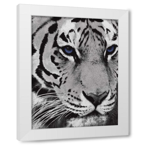 Purple Eyes White Modern Wood Framed Art Print by Grey, Jace