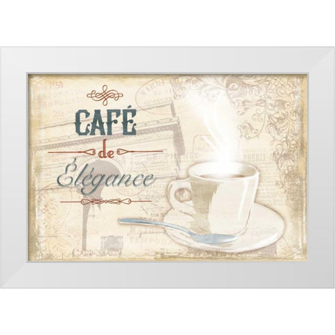 Cafe Elegance White Modern Wood Framed Art Print by Grey, Jace