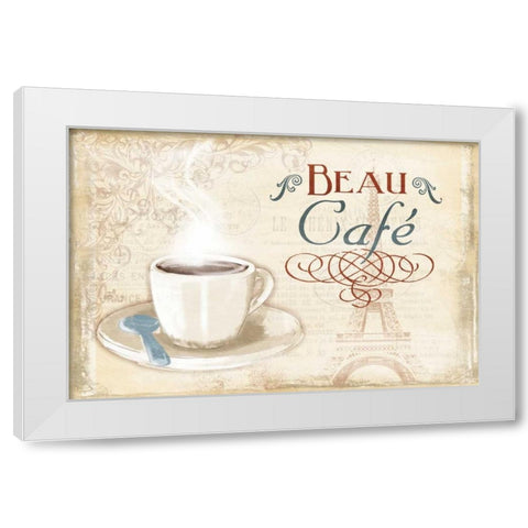 Beau Cafe White Modern Wood Framed Art Print by Grey, Jace