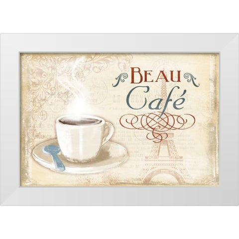 Beau Cafe White Modern Wood Framed Art Print by Grey, Jace