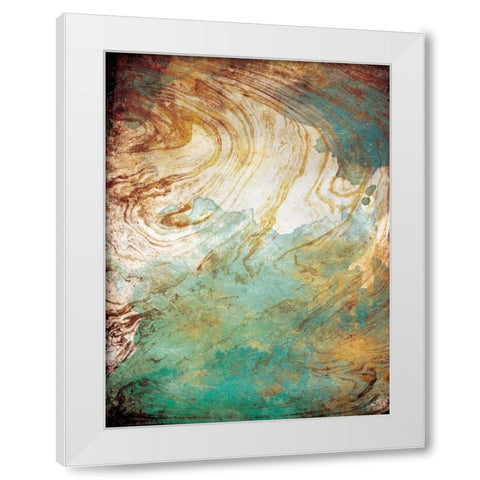 Golden Sea Marble White Modern Wood Framed Art Print by Grey, Jace