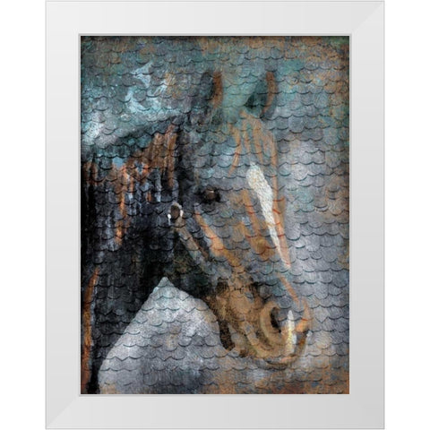 Horse Scales White Modern Wood Framed Art Print by Grey, Jace