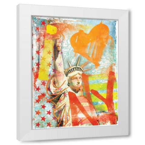 I Love Ny White Modern Wood Framed Art Print by Grey, Jace