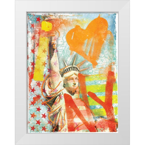I Love Ny White Modern Wood Framed Art Print by Grey, Jace