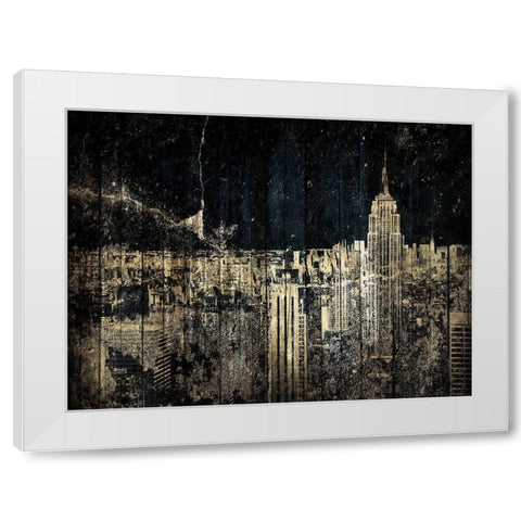 The Golden City White Modern Wood Framed Art Print by Grey, Jace