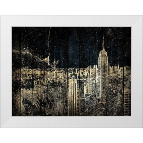 The Golden City White Modern Wood Framed Art Print by Grey, Jace