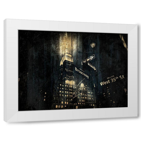 The Golden Street White Modern Wood Framed Art Print by Grey, Jace
