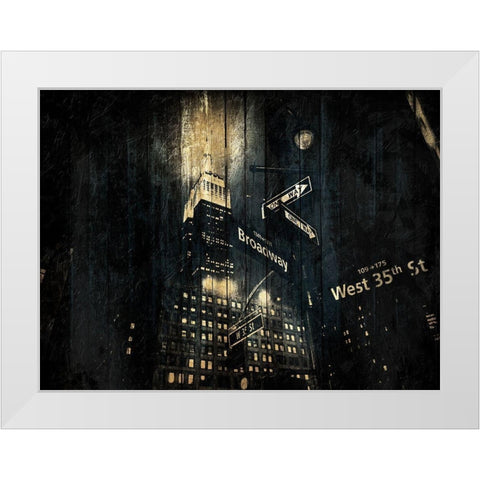 The Golden Street White Modern Wood Framed Art Print by Grey, Jace