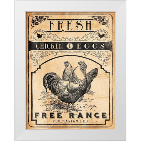 Chicken Eggs White Modern Wood Framed Art Print by Grey, Jace