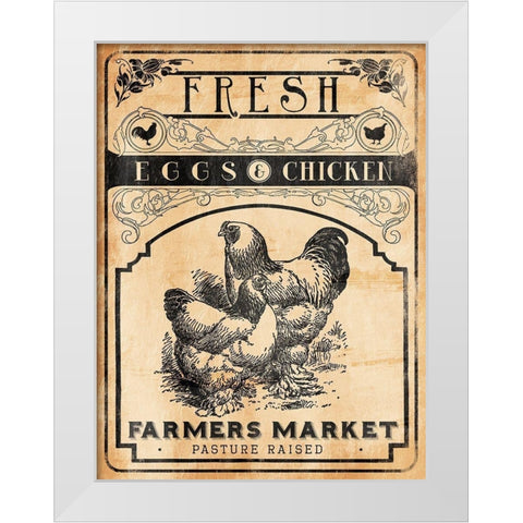 Eggs Chicken White Modern Wood Framed Art Print by Grey, Jace