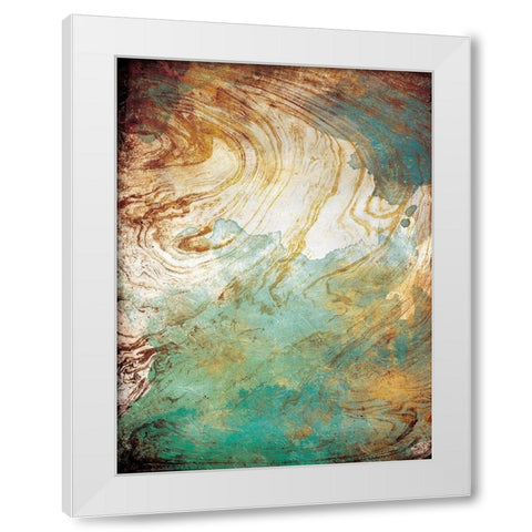 Golden Sea Marble White Modern Wood Framed Art Print by Grey, Jace