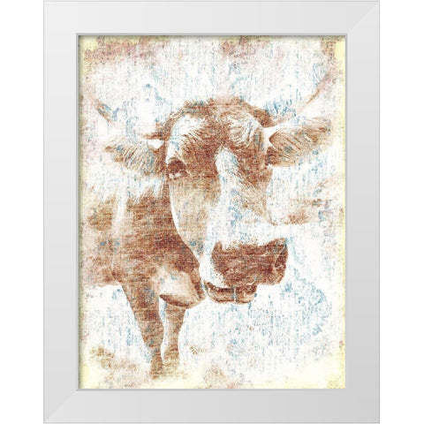 Copper Cow White Modern Wood Framed Art Print by Grey, Jace