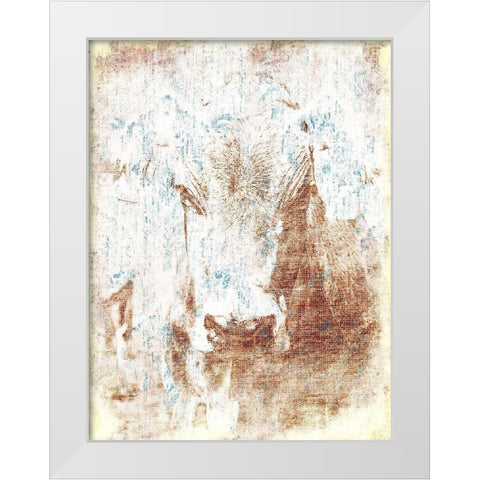 Copper Cow Again White Modern Wood Framed Art Print by Grey, Jace