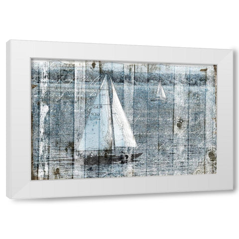 Boats Go White Modern Wood Framed Art Print by Grey, Jace