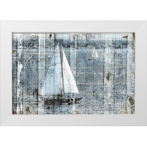 Boats Go White Modern Wood Framed Art Print by Grey, Jace