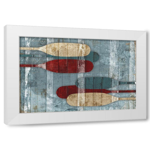Wooden Oars White Modern Wood Framed Art Print by Grey, Jace