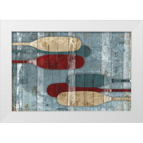 Wooden Oars White Modern Wood Framed Art Print by Grey, Jace